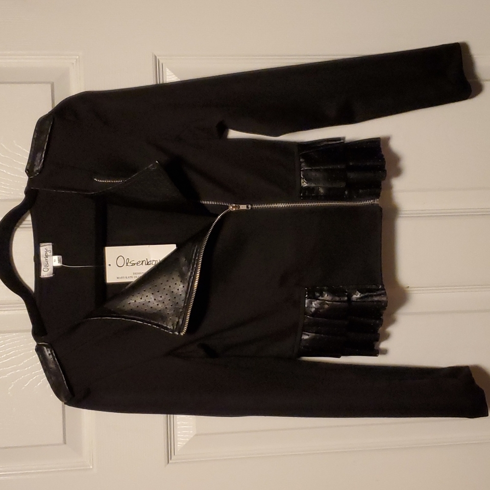 Olsenboye Faux Leather Moto Jacket